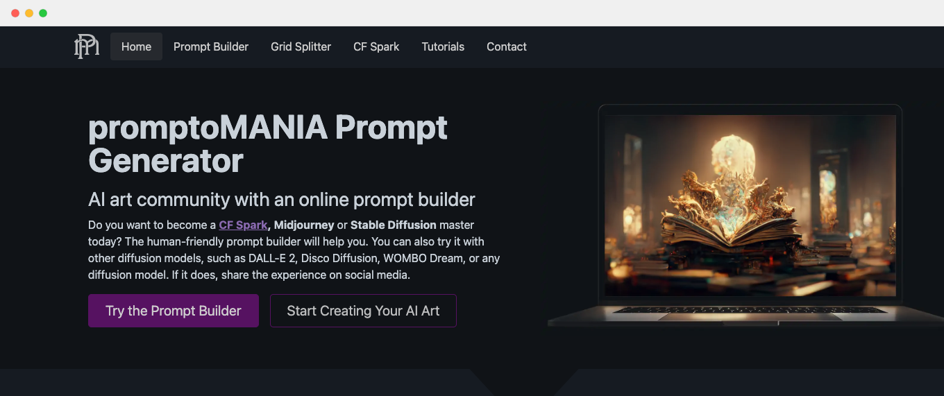 promptoMANIA-AI绘画提示词生成器