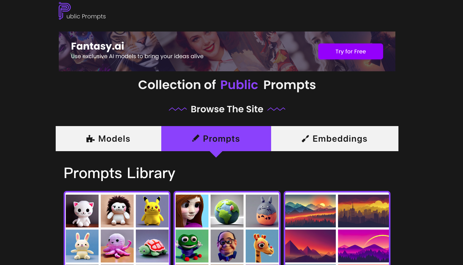 PublicPrompts-免费高质量AI提示词和模型