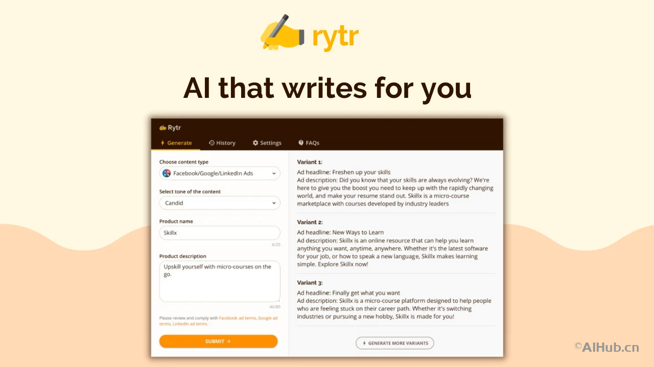 Rytr-优秀的在线AI写作助手