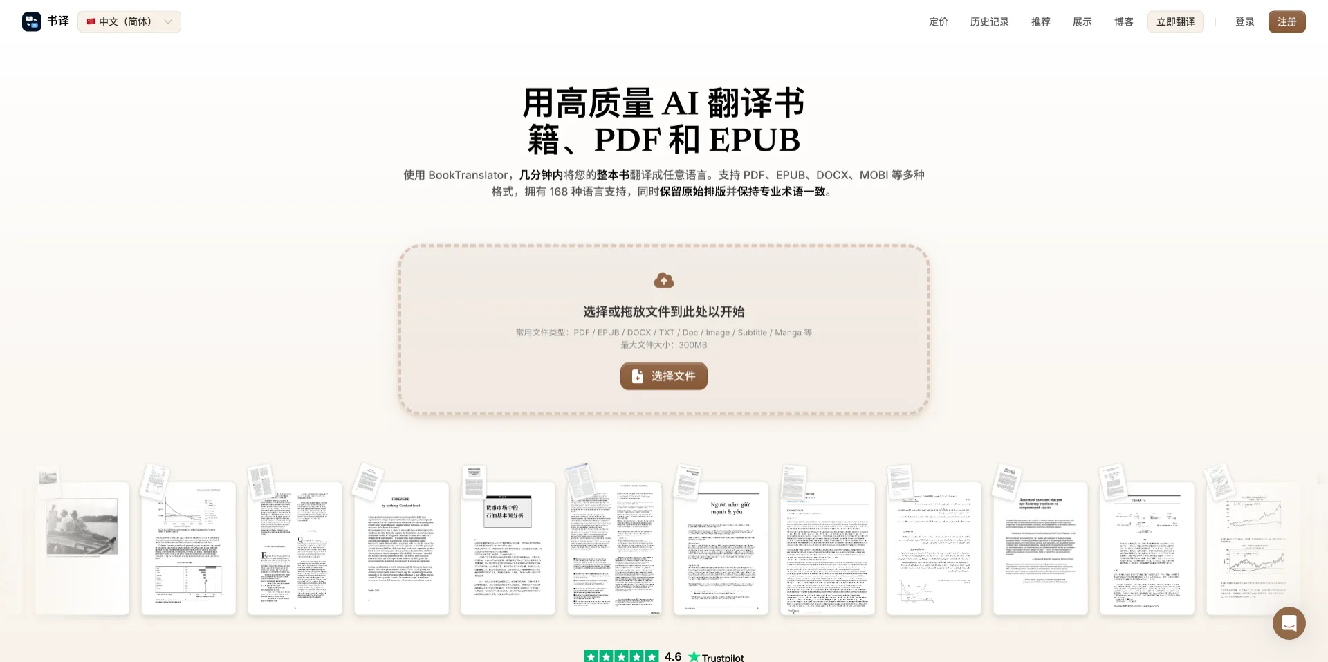 书译 - AI整本书翻译工具,保留排版并统一全书术语