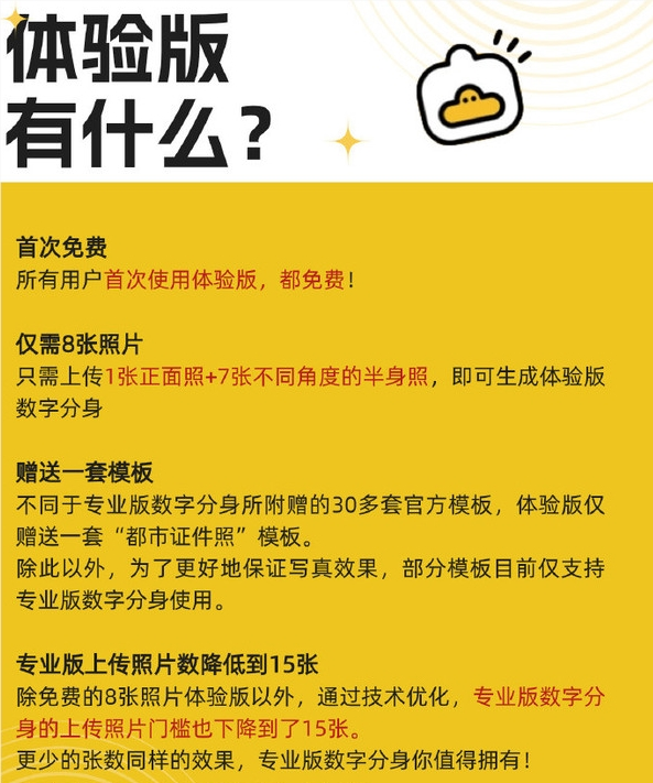 妙鸭相机推出免费体验版 8张照片即可生成专属数字分身