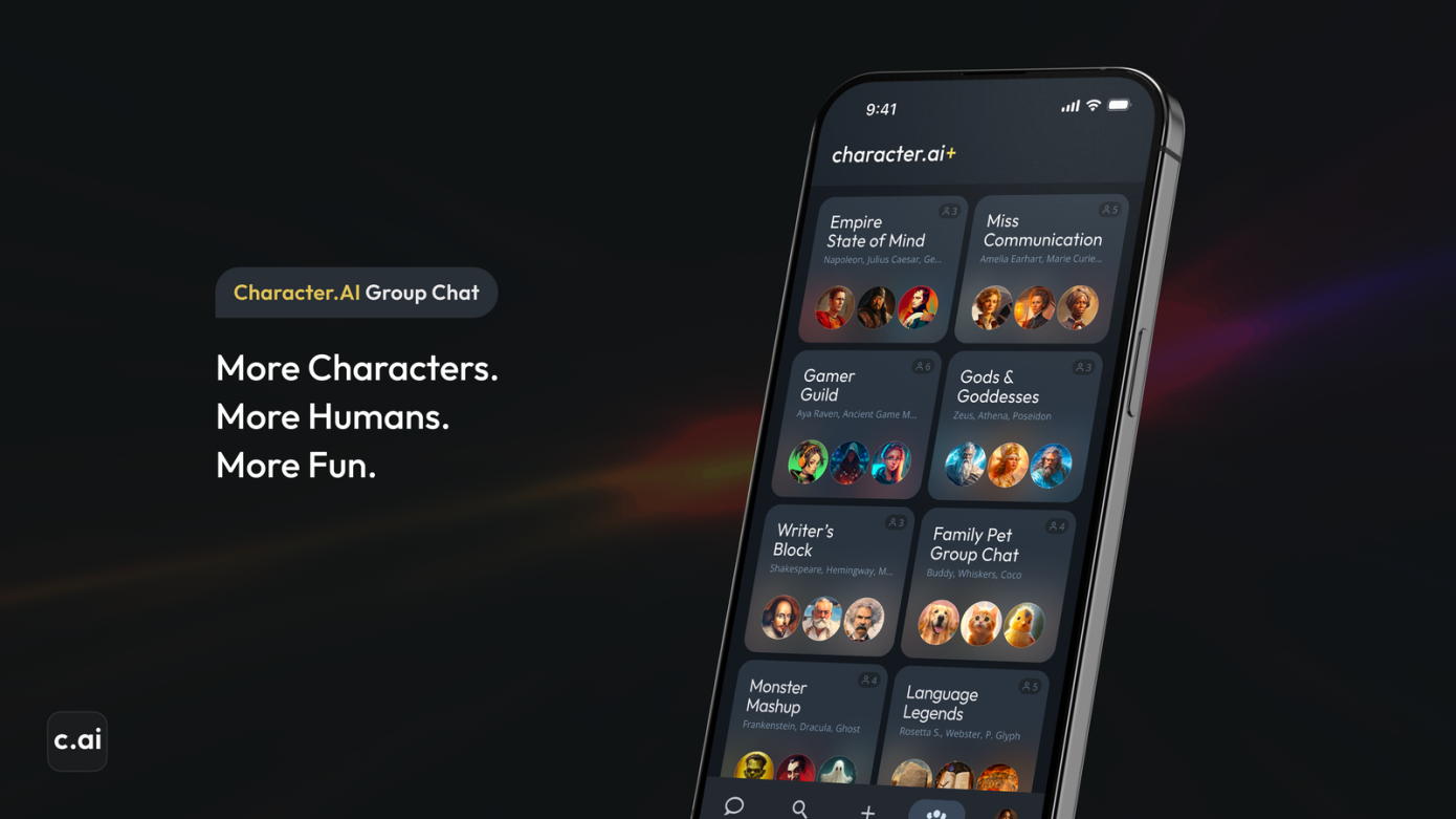 Character.AI 加入 AI 群聊功能：用户可与多个人工智能角色相互交谈