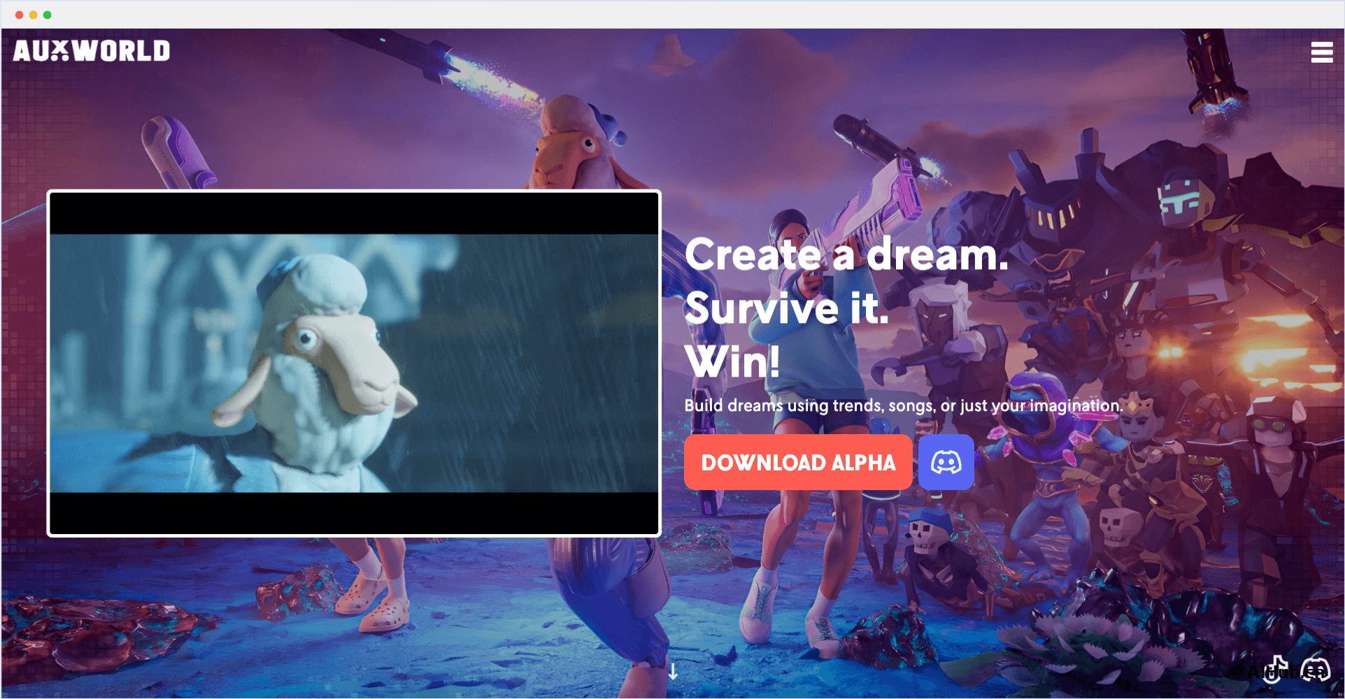 AuxWorld:AI驱动的游戏创建平台