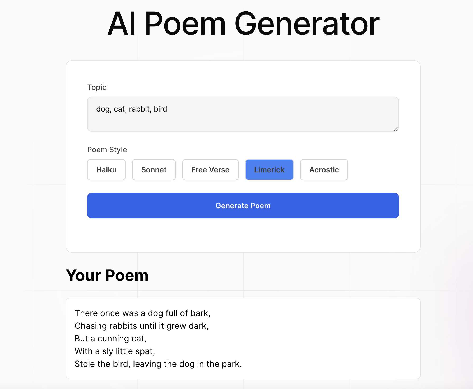 AI Poem Generator