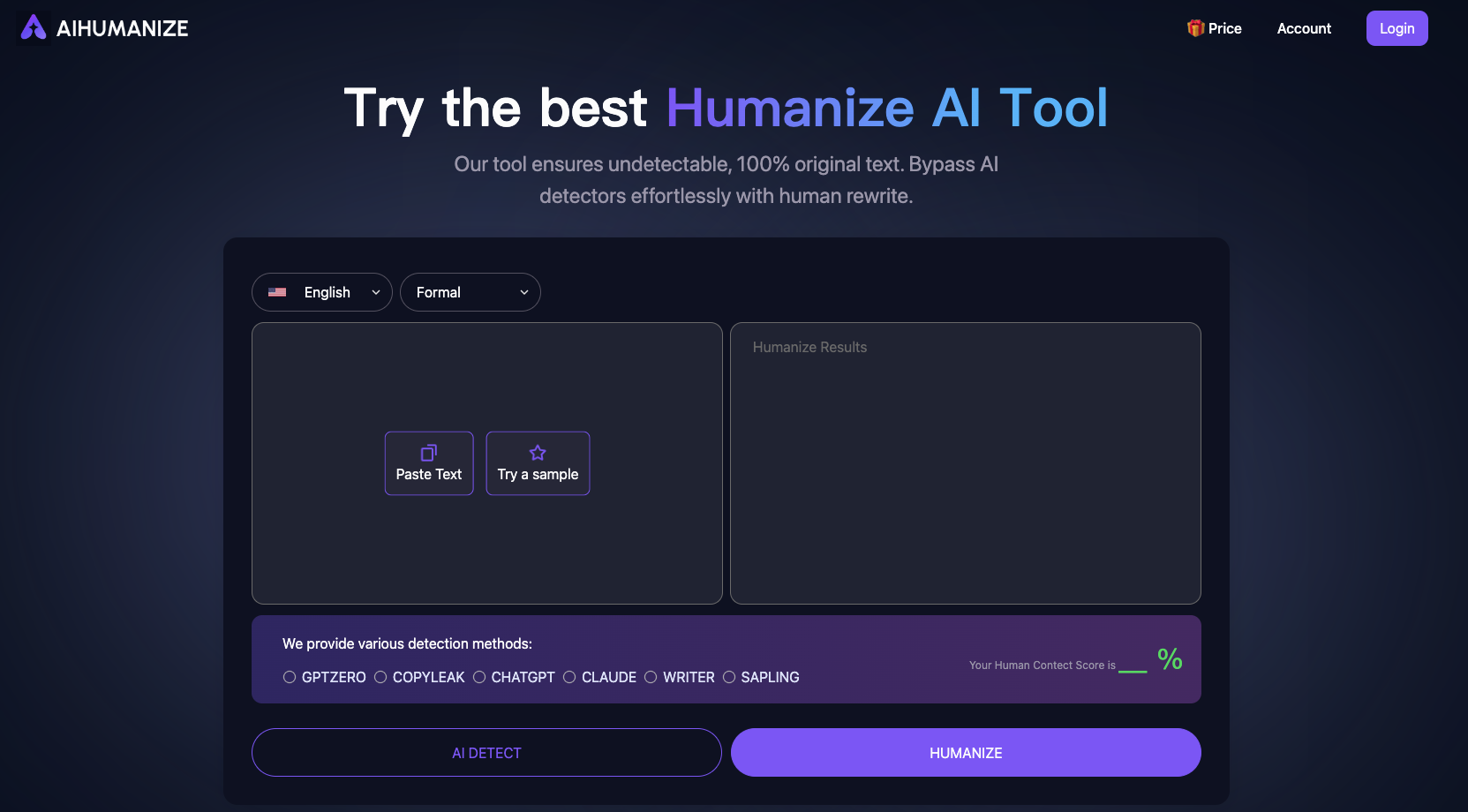 AI Humanize:AI内容检测和优化工具