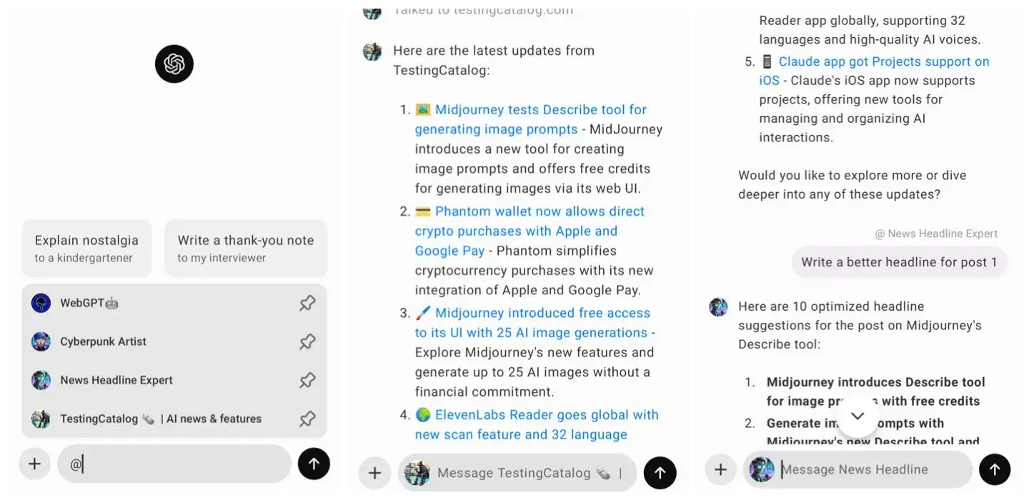 安卓 / macOS 版 ChatGPT AI 应用现支持“@”，可无缝切换不同 GPT 模型