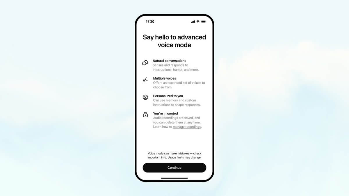 OpenAI开放ChatGPT高级语音模式，支持50多种语言