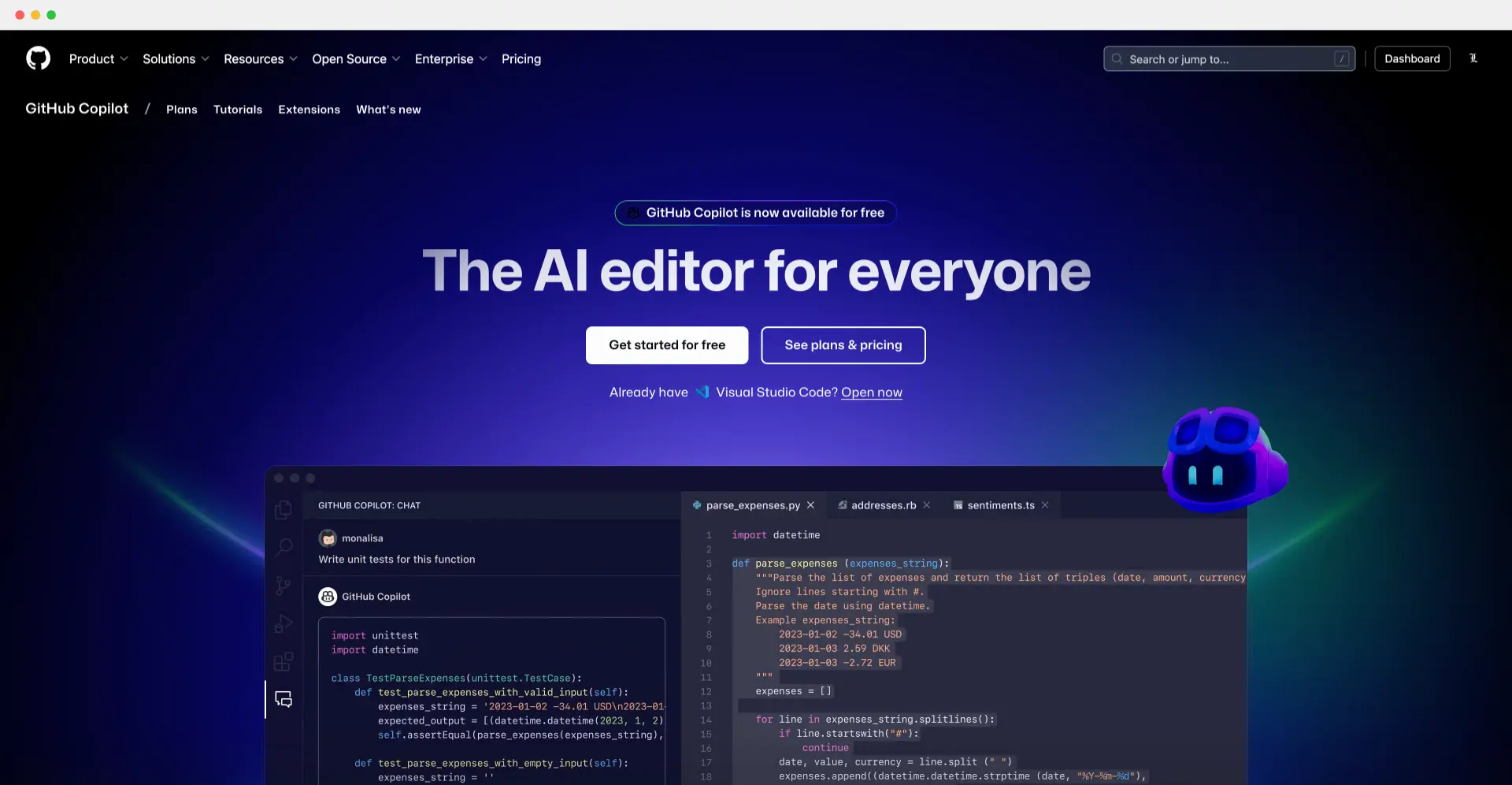 GitHub Copilot 免费版正式推出，开发者月享 2000 次代码补全！