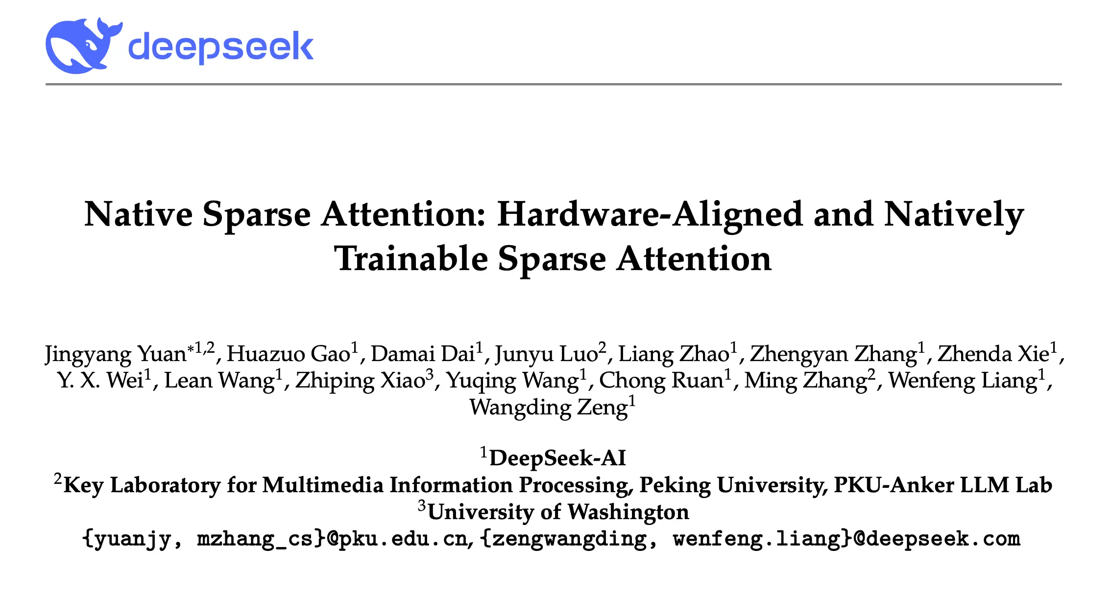 Natively Sparse Attention