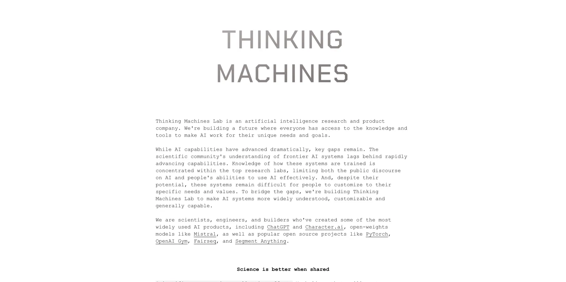 Thinking Machines Lab