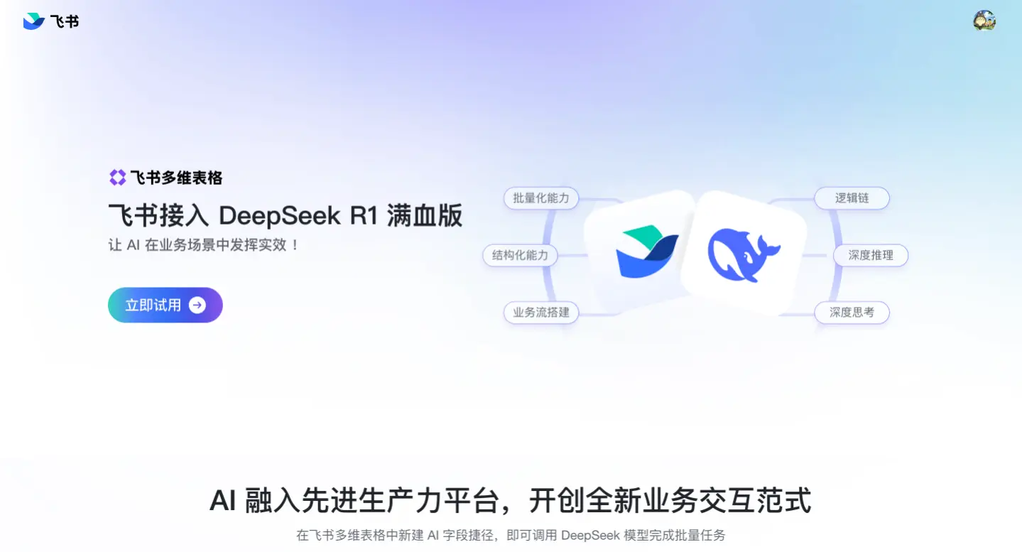 飞书多维表格 - 飞书推出的表格形态的AI 工作流搭建工具