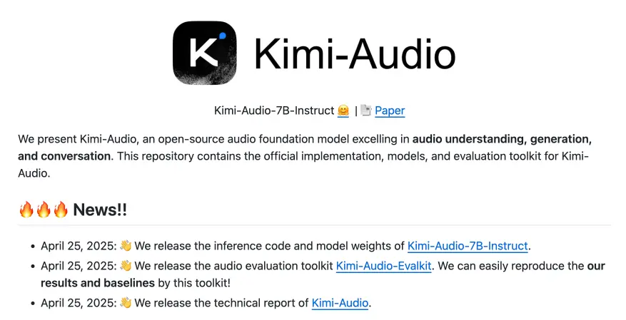 MoonshotAI开源Kimi-Audio，重新定义音频处理领域