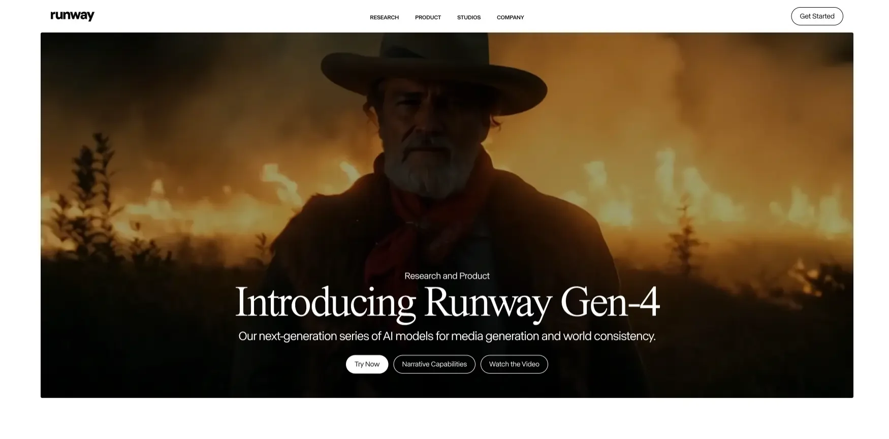 Runway Gen-4 - Runway 推出的第四代视频生成模型