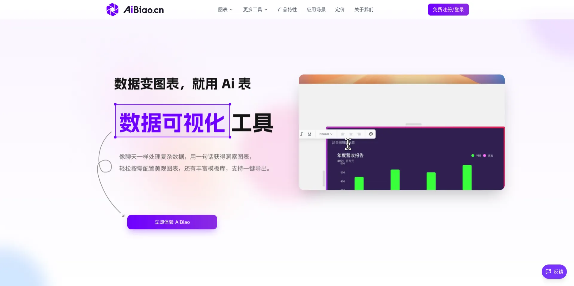 AiBiao.cn - AI数据可视化工具，一句话自动生成图表