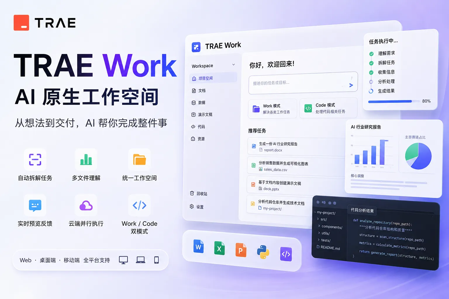 TRAE Work - 字节跳动推出的 AI 原生工作台