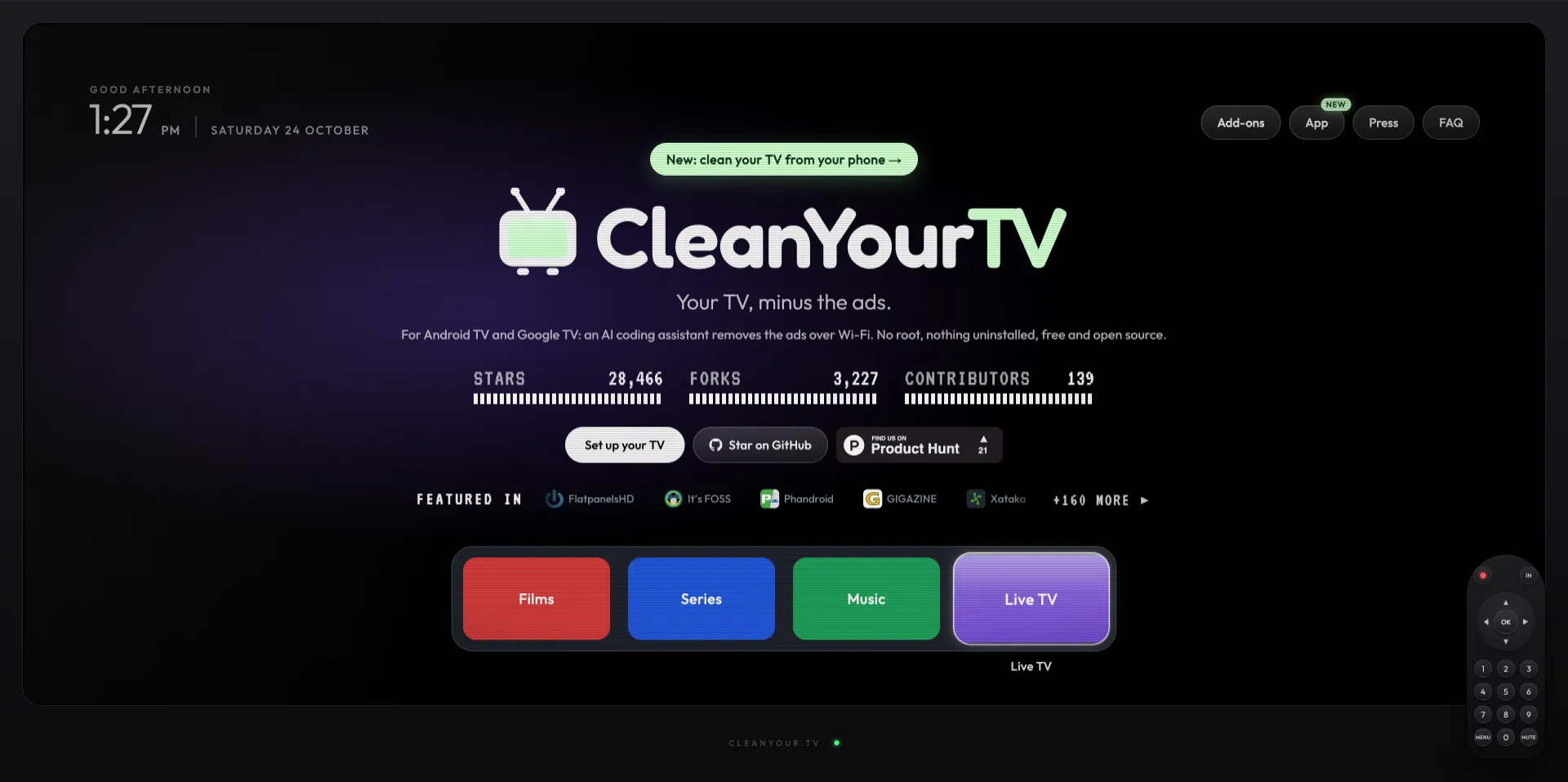 CleanYourTV - 开源智能电视广告清理与系统优化工具，支持手机一键操作