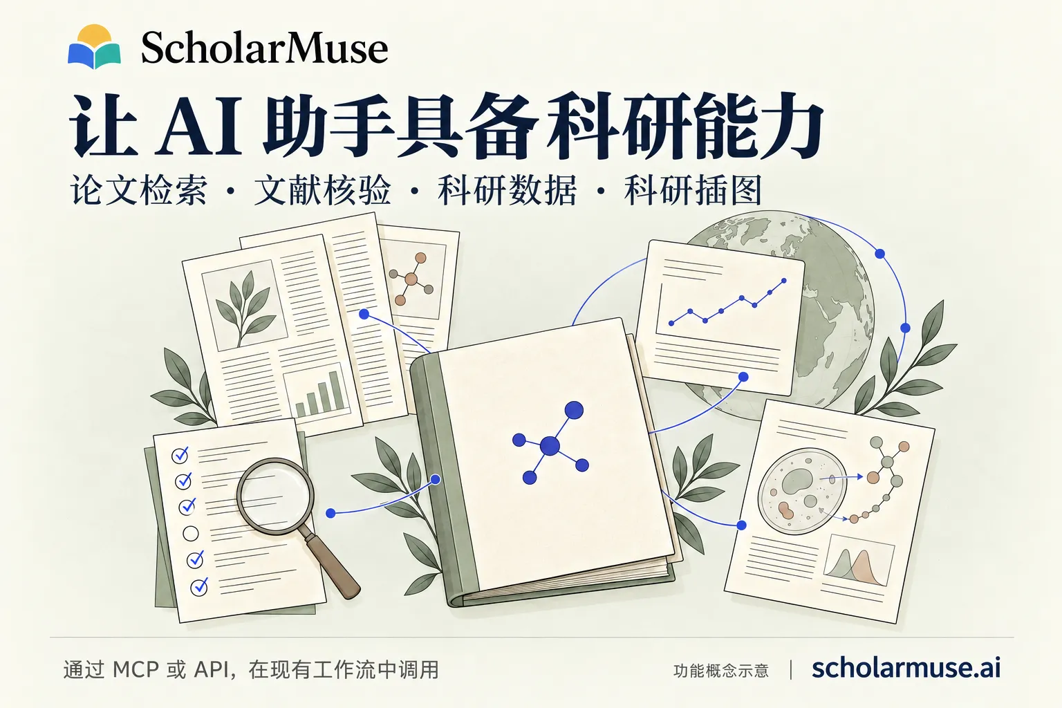 ScholarMuse - 为AI 助手连接真实学术数据的科研工具平台