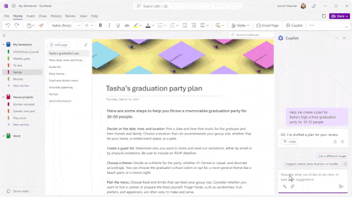 微软笔记应用 OneNote 整合 AI 工具 Copilot:可生成会议要点、帮助规划旅游攻略等